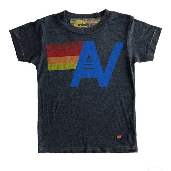 Aviator Nation Kids Logo T Shirt Size 4 $65 retail Ralph Lauren Abercrombie - Picture 5 of 6